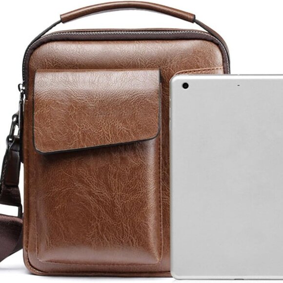 Classic Vintage Messenger Bag for Men - Practical & Chic Office Accessory - Picture 7 of 7